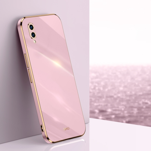 

For Huawei Enjoy 9 XINLI Straight 6D Plating Gold Edge TPU Shockproof Case(Cherry Purple)