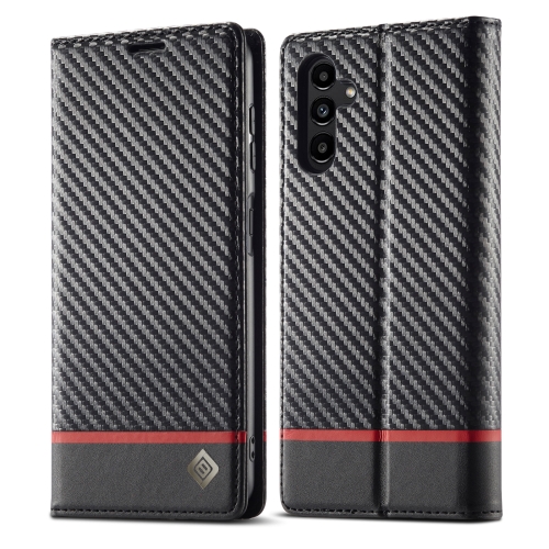 

For Samsung Galaxy A54 5G LC.IMEEKE Carbon Fiber Leather Phone Case(Horizontal Black)