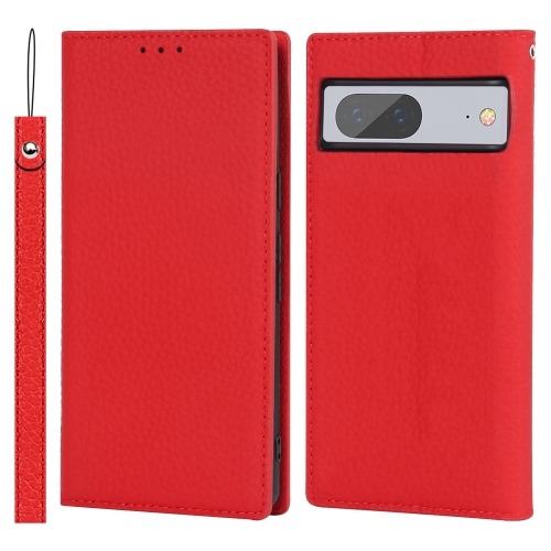 

For Google Pixel 7 5G Litchi Texture Genuine Leather Phone Case(Red)