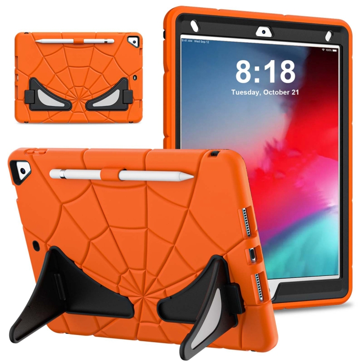 

For iPad 10.2 2021 / 2020 / 2019 Silicone + PC Shockproof Protective Tablet Case (Black+Orange)