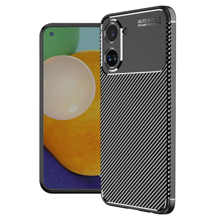

For Realme 10 4G Carbon Fiber Texture Shockproof TPU Phone Case(Black)