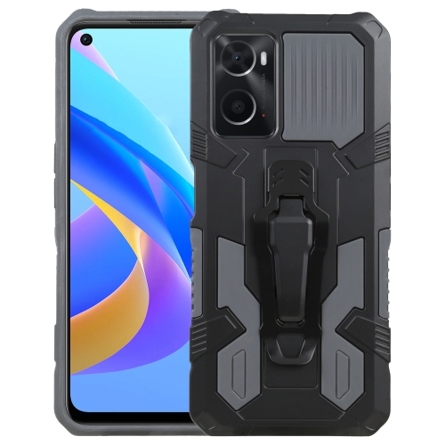 

For OPPO A76 Armor Warrior Shockproof PC + TPU Phone Case(Grey)
