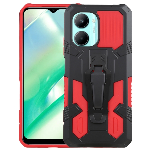 

For Realme C33 4G Armor Warrior Shockproof PC + TPU Phone Case(Red)