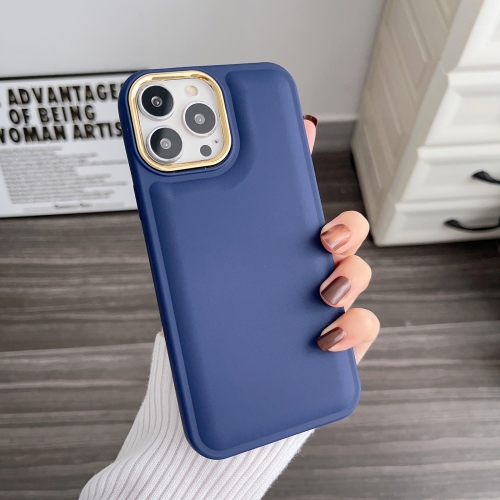 

For iPhone 14 Plating TPU Bread Bubble Phone Case(Dark Blue)