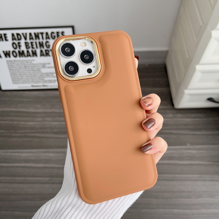 

For iPhone 12 Plating TPU Bread Bubble Phone Case(Khaki)