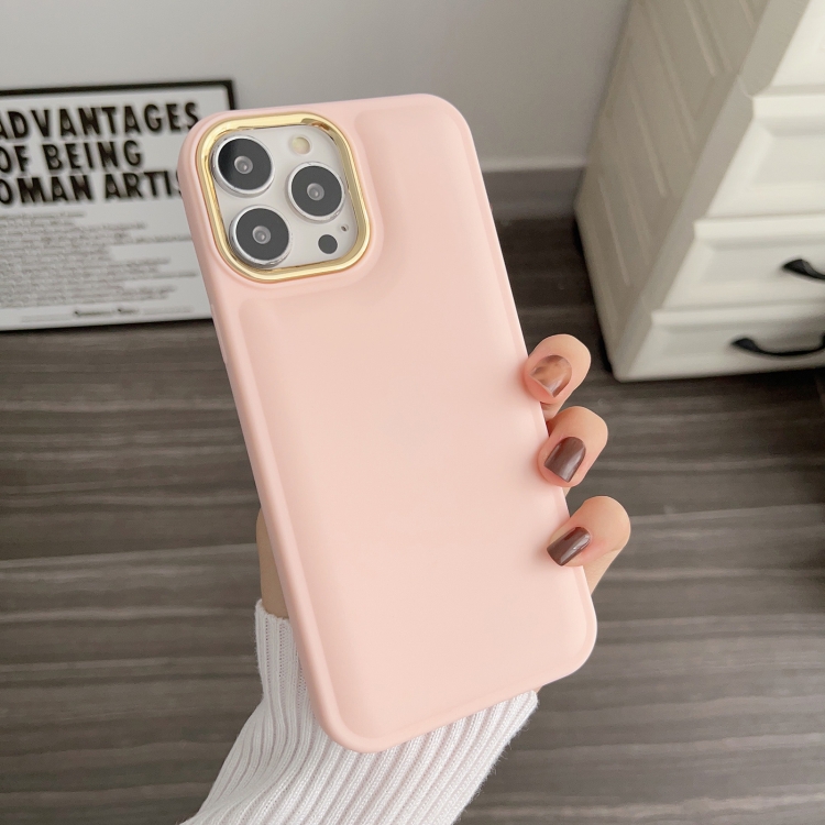 

For iPhone SE 2022 / SE 2020 / 8 / 7 Plating TPU Bread Bubble Phone Case(Pink)