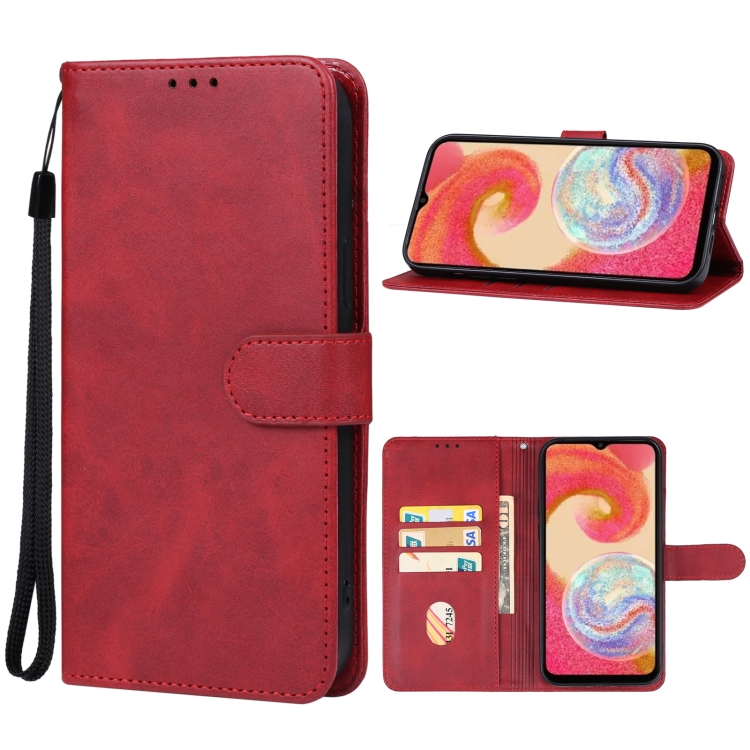

For Samsung Galaxy M04 Leather Phone Case(Red)