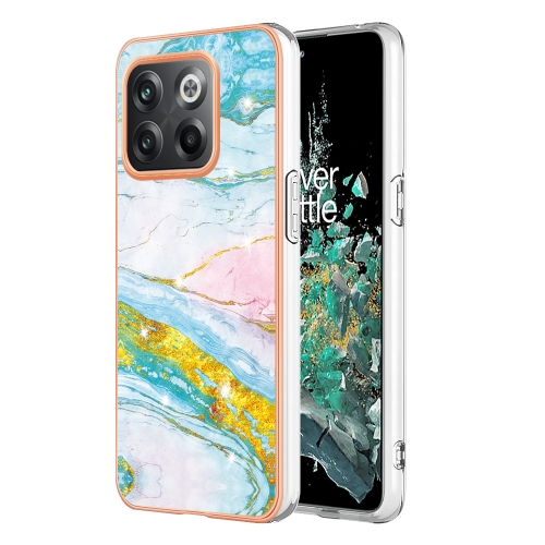 

For OnePlus 10T 5G / Ace Pro Electroplating Marble Dual-side IMD Phone Case(Green 004)