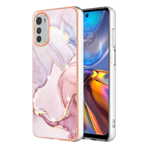 

For Motorola Moto E32 4G / E32s Electroplating Marble Dual-side IMD Phone Case(Rose Gold 005)