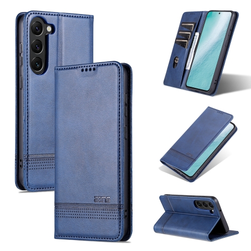 

For Samsung Galaxy S23+ 5G AZNS Magnetic Calf Texture Flip Leather Phone Case(Dark Blue)