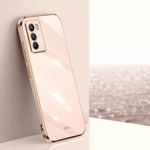 

For vivo iQOO Neo5 S XINLI Straight 6D Plating Gold Edge TPU Phone Case(Pink)