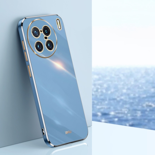 

For vivo X90 Pro 5G XINLI Straight 6D Plating Gold Edge TPU Phone Case(Celestial Blue)