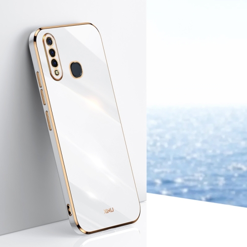 

For vivo Z5x XINLI Straight 6D Plating Gold Edge TPU Phone Case(White)