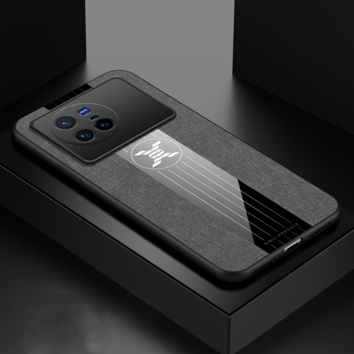 

For vivo X80 XINLI Stitching Cloth Textue Shockproof TPU Phone Case(Grey)