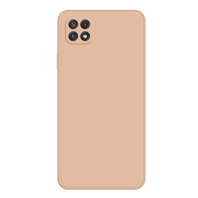 

For Samsung Galaxy A22 5G Imitation Liquid Silicone Phone Case(Apricot)