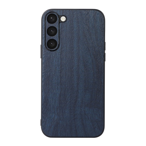 

For Samsung Galaxy S23 5G Wood Texture PU Phone Case(Blue)