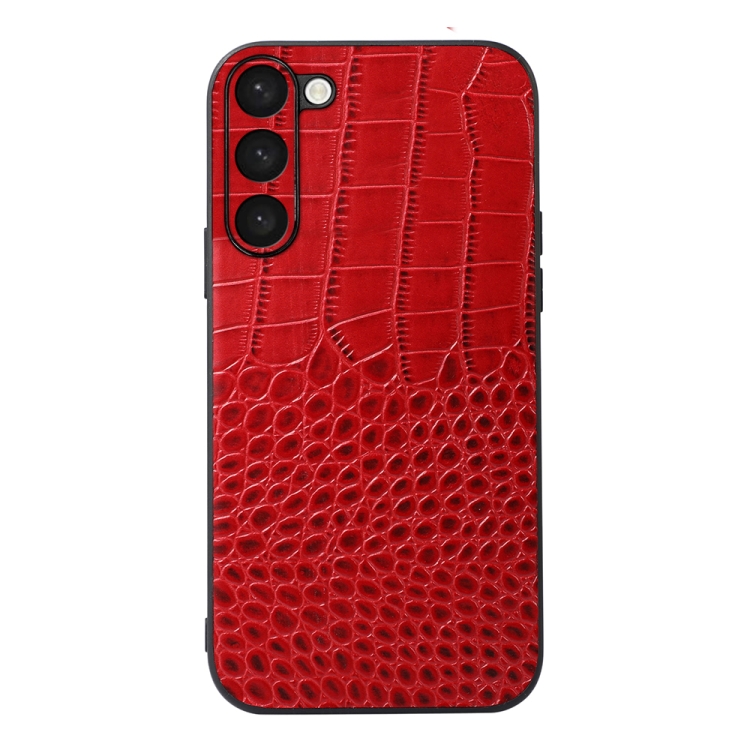 

For Samsung Galaxy S23 5G Crocodile Texture Genuine Leather Phone Case(Red)