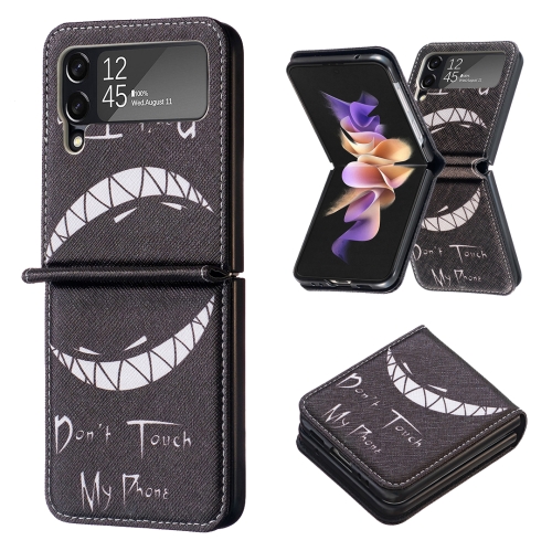 

For Samsung Galaxy Z Flip3 5G Colored Drawing Invisible Magnetic Leather Phone Case(Smirk)