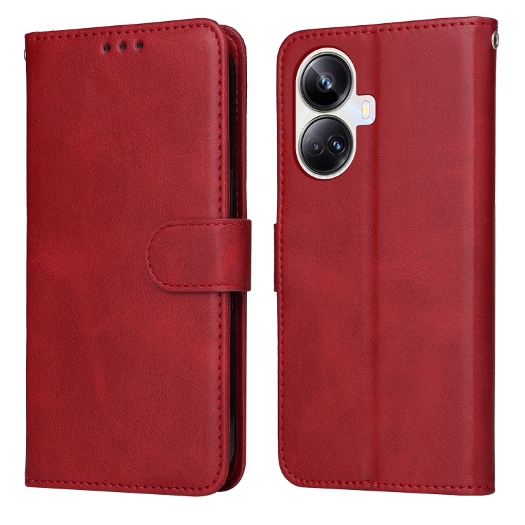 

For Realme 10 Pro+ 5G Classic Calf Texture Flip Leather Phone Case(Red)