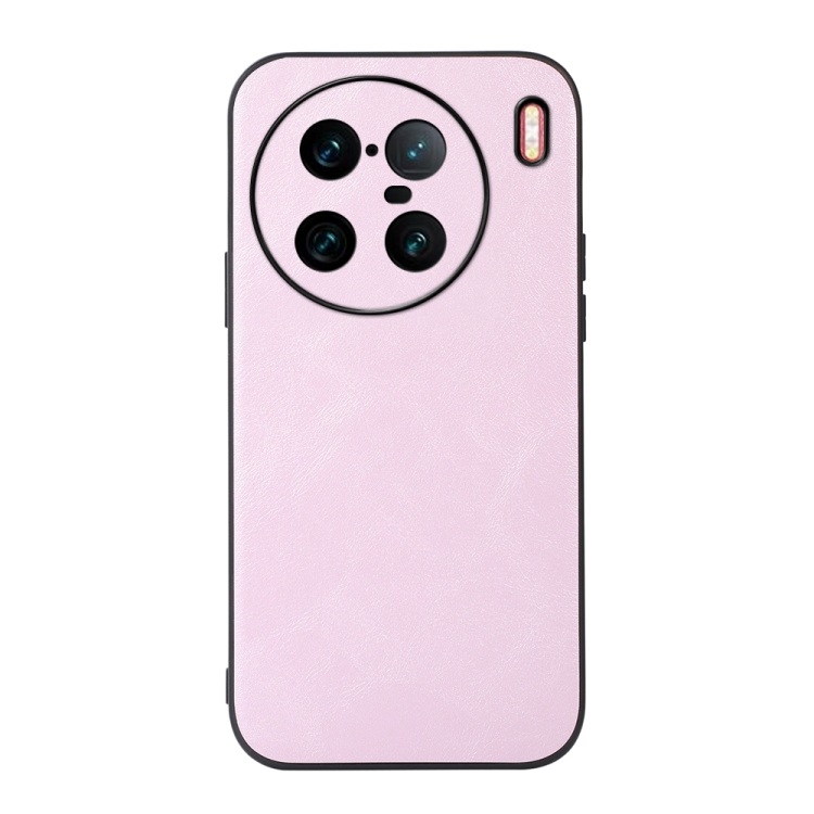 

For vivo X90 Pro+ Cowhide Texture PU Phone Case(Pink)