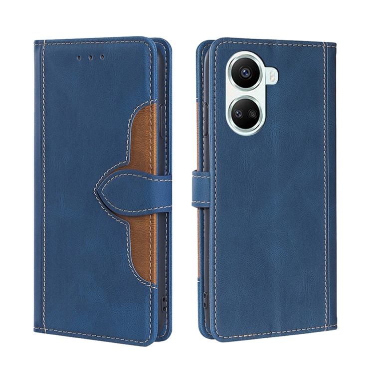 

For Huawei nova 10 SE Skin Feel Magnetic Buckle Leather Phone Case(Blue)