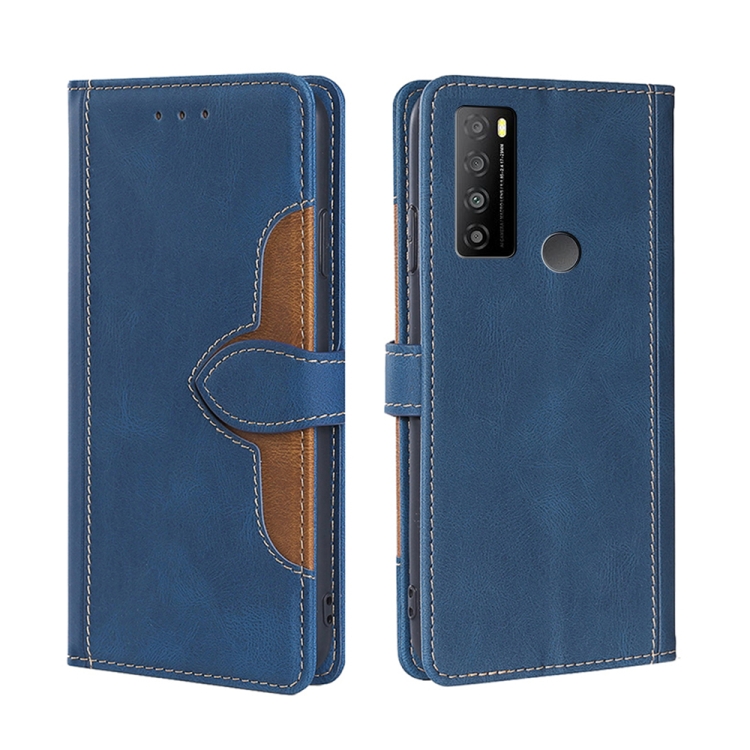 

For TCL 30XL 2022 Skin Feel Magnetic Buckle Leather Phone Case(Blue)