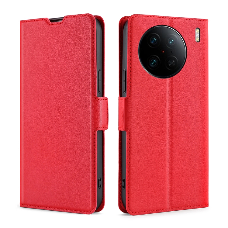 

For vivo X90 Pro+ Ultra-thin Voltage Side Buckle Horizontal Flip Leather Phone Case(Red)