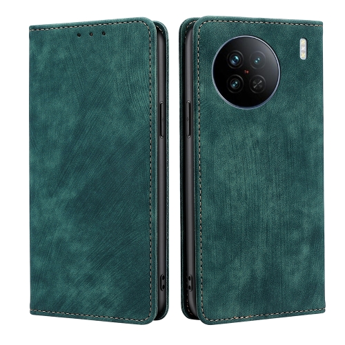 

For vivo X90 RFID Anti-theft Brush Magnetic Leather Phone Case(Green)