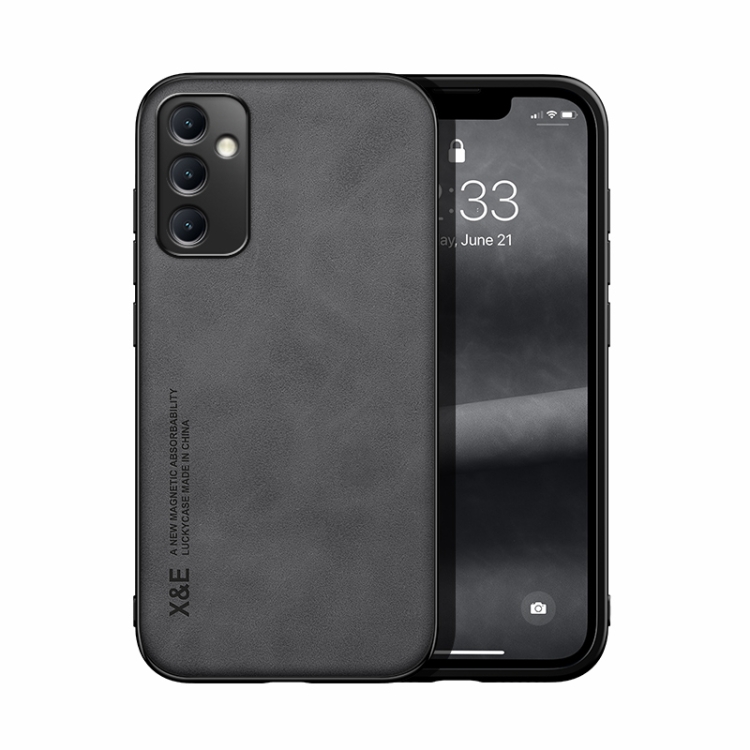 

For Samsung Galaxy A54 5G Skin Feel Magnetic Leather Back Phone Case(Dark Grey)