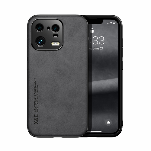 

For Xiaomi 13 Pro Skin Feel Magnetic Leather Back Phone Case(Dark Grey)