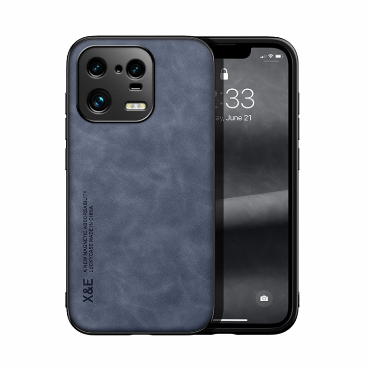 

For Xiaomi 13 Pro Skin Feel Magnetic Leather Back Phone Case(Blue)