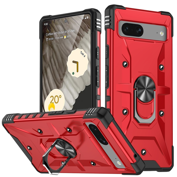 

For Google Pixel 7 5G Ring Holder Phone Case(Red)