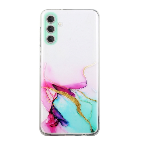 

For Samsung Galaxy S23 5G Hollow Marble Pattern TPU Precise Hole Phone Protective Case(Green)