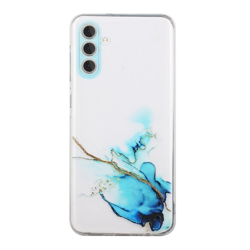 

For Samsung Galaxy S23+ 5G Hollow Marble Pattern TPU Precise Hole Phone Protective Case(Blue)