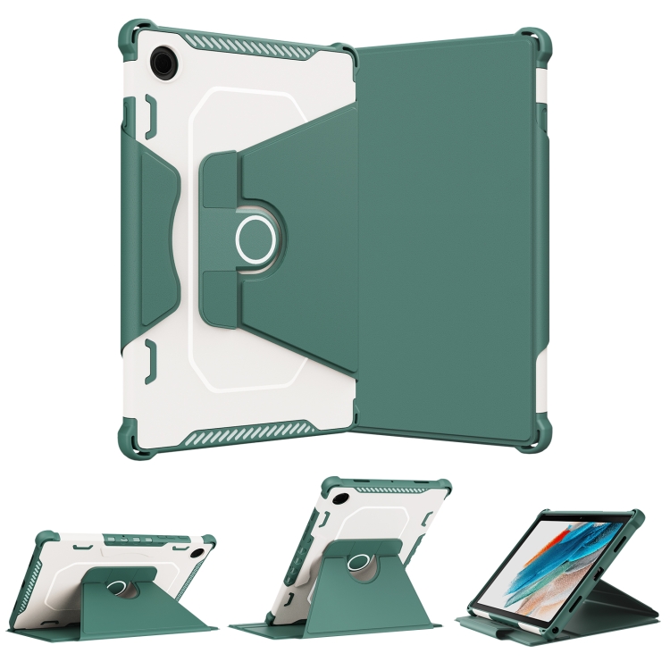 

For Samsung Galaxy Tab A8 10.5 2021 360 Degree Rotating Armored Smart Tablet Leather Case(Green)