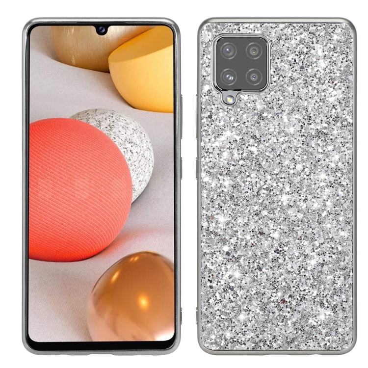 

For Samsung Galaxy A12 5G Glitter Powder Shockproof TPU Phone Case(Silver)