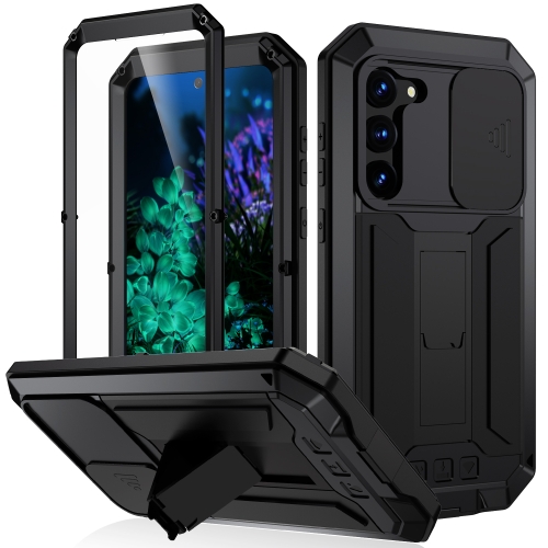 

For Samsung Galaxy S23+ 5G R-JUST Sliding Camera Design Life Waterproof Dustproof Shockproof Phone Case(Black)