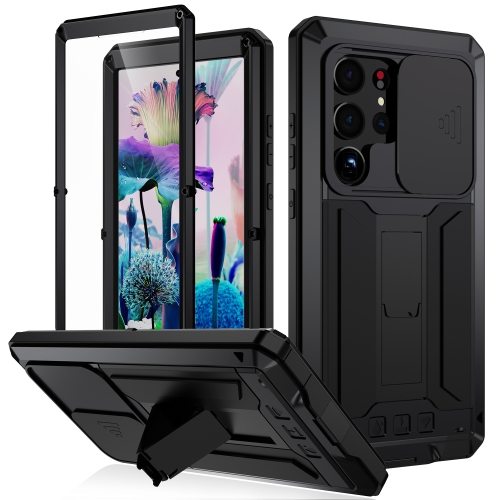 

For Samsung Galaxy S23 Ultra 5G R-JUST Sliding Camera Design Life Waterproof Dustproof Shockproof Phone Case(Black)