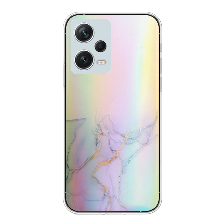 

For Xiaomi Redmi Note 12 Pro China Laser Marble Pattern Clear TPU Protective Phone Case(Grey)