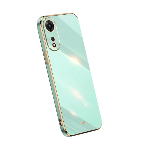

For OPPO A1 Pro 5G XINLI Straight Edge 6D Electroplate TPU Phone Case(Mint Green)