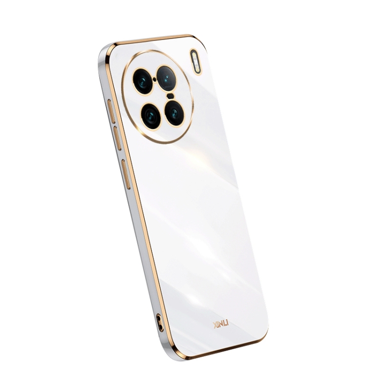 

For vivo X90 Pro+ XINLI Straight Edge 6D Electroplate TPU Phone Case(White)