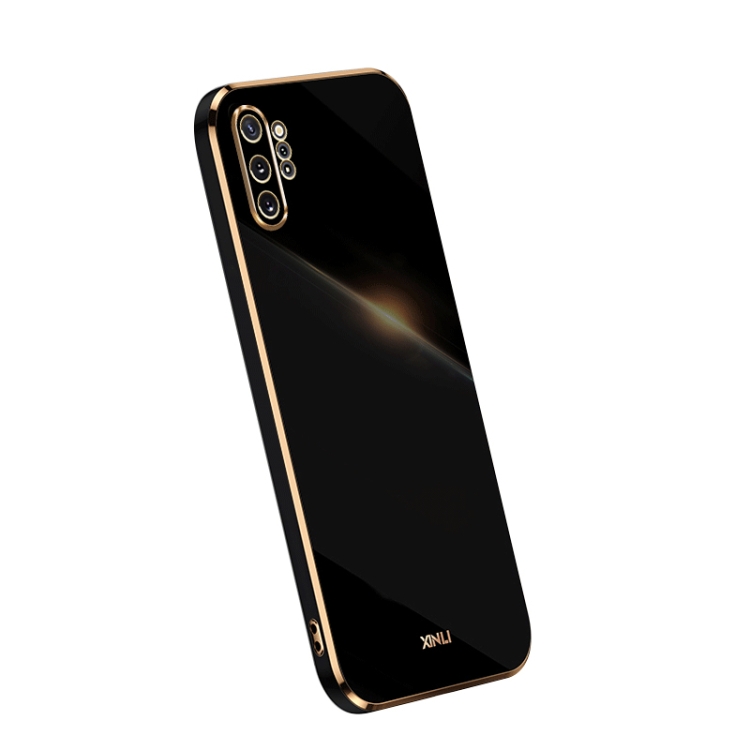

For Samsung Galaxy Note10+ XINLI Straight Edge 6D Electroplate TPU Phone Case(Black)