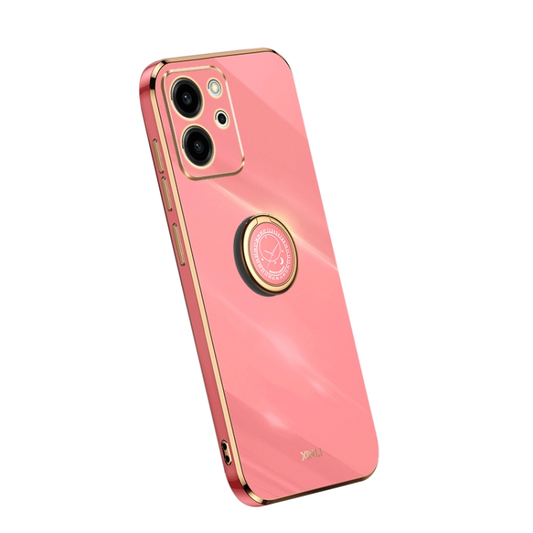 

For Honor 80 SE 5G XINLI Straight Edge Electroplate TPU Phone Case with Ring(Hawthorn Red)