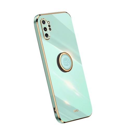 Para Xiaomi Redmi Note 12 Pro 4G XINLI Straight Edge 6D Electroplate TPU  Funda para teléfono con soporte para anillo (verde menta)