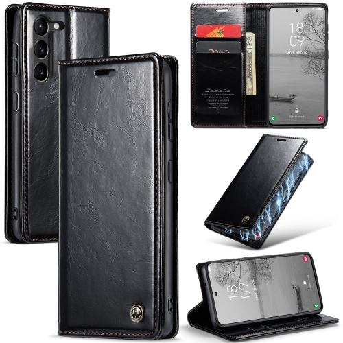 

For Samsung Galaxy S23 5G CaseMe 003 Crazy Horse Texture Leather Phone Case(Black)