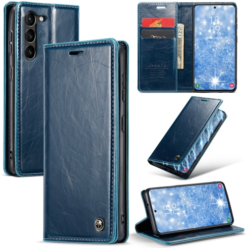 

For Samsung Galaxy S23+ 5G CaseMe 003 Crazy Horse Texture Leather Phone Case(Blue)