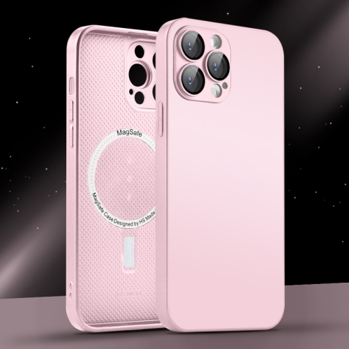 

For iPhone 14 Pro AG Glass MagSafe Magnetic Phone Case(Pink)