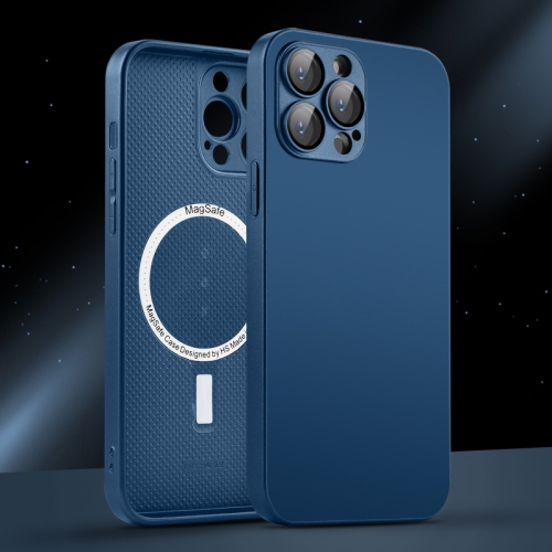 

For iPhone 11 AG Glass MagSafe Magnetic Phone Case(Navy Blue)