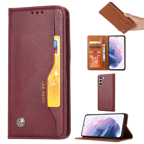 

For Samsung Galaxy S23 5G Knead Skin Texture Horizontal Flip Leather Phone Case(Wine Red)