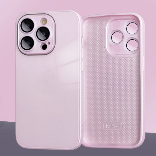 

For iPhone 12 Pro Max 9D Tempered Glass Phone Case(Pink)